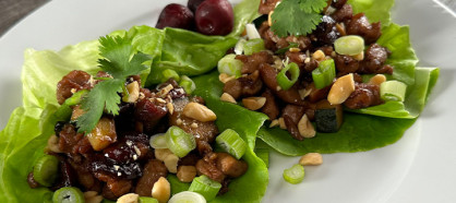 Asian Chicken and Cherry Lettuce Wraps
