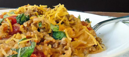 Baked Spaghetti Squash with Beef and Veggies